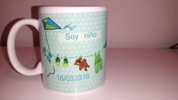 Taza Sublimada de  cerámica “SOY NIÑO” para Baby Shower